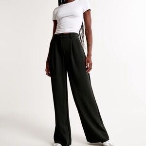 Abercrombie & Fitch Charcoal Wide-Leg Trousers